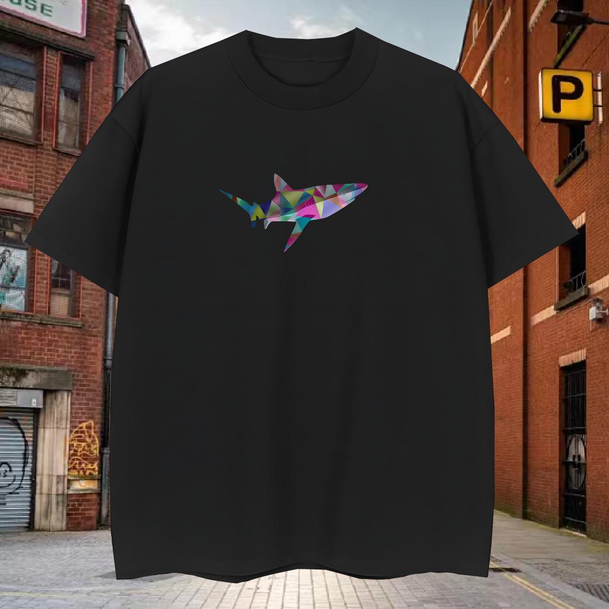 T-Shirts 230g Pure Cotton fish Hip Hop Breathable Soft White Plus Size Men Clothes T-Shirt Fashion Designer Cool Design Tops