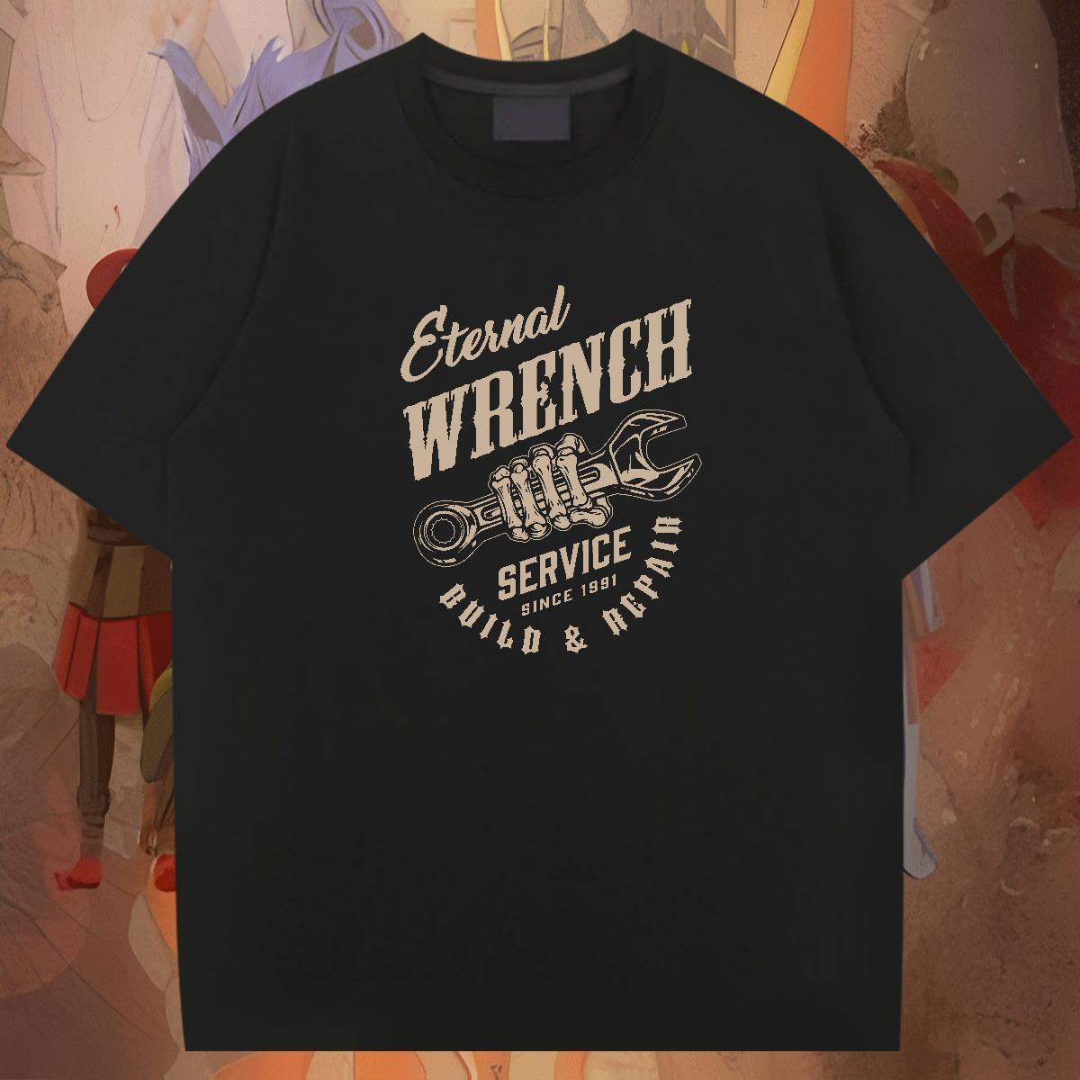 Popular Men Tops Tees 230g Cotton Anime Printing Street tool Black White Breathable Short Sleeve Designer Fashion T-Shirts for Men Tees Shirts