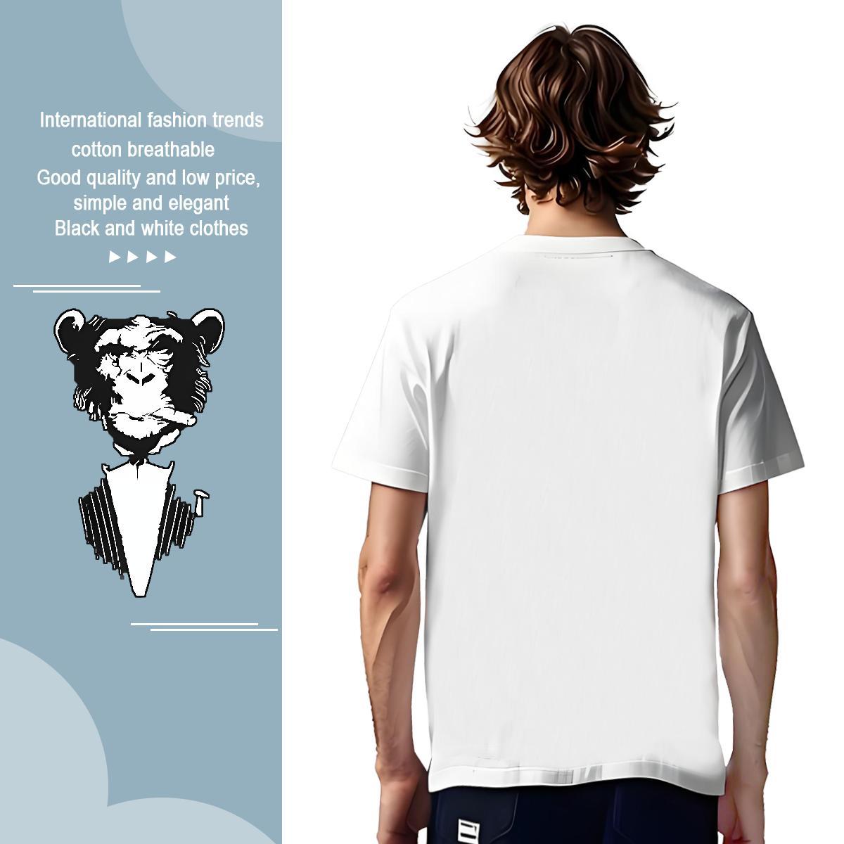 Designer Men Tops Tees 230g 100% Cotton chimpanzee T Shirt For Man Sport Crew Neck DIY Logo Oversized Fashion Casual Tees Shirts