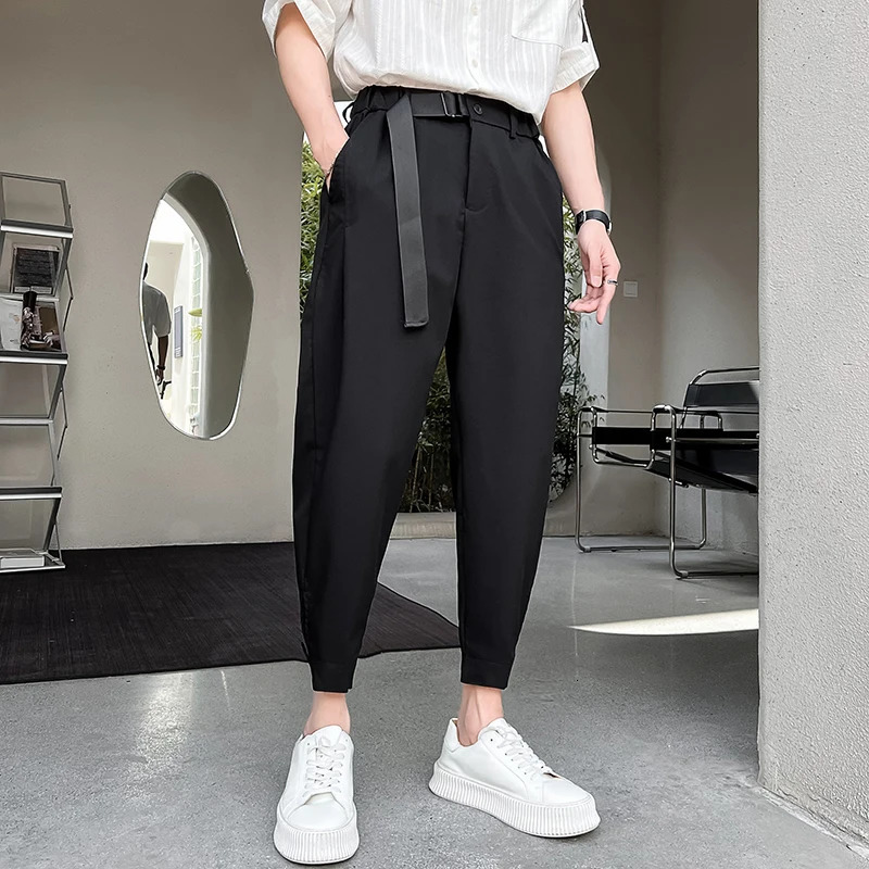 Streetwear Mens Suit Pants Casual Harajuku Wideleg Harem Male Fashion Loose Jogging Spring Autumn 240806