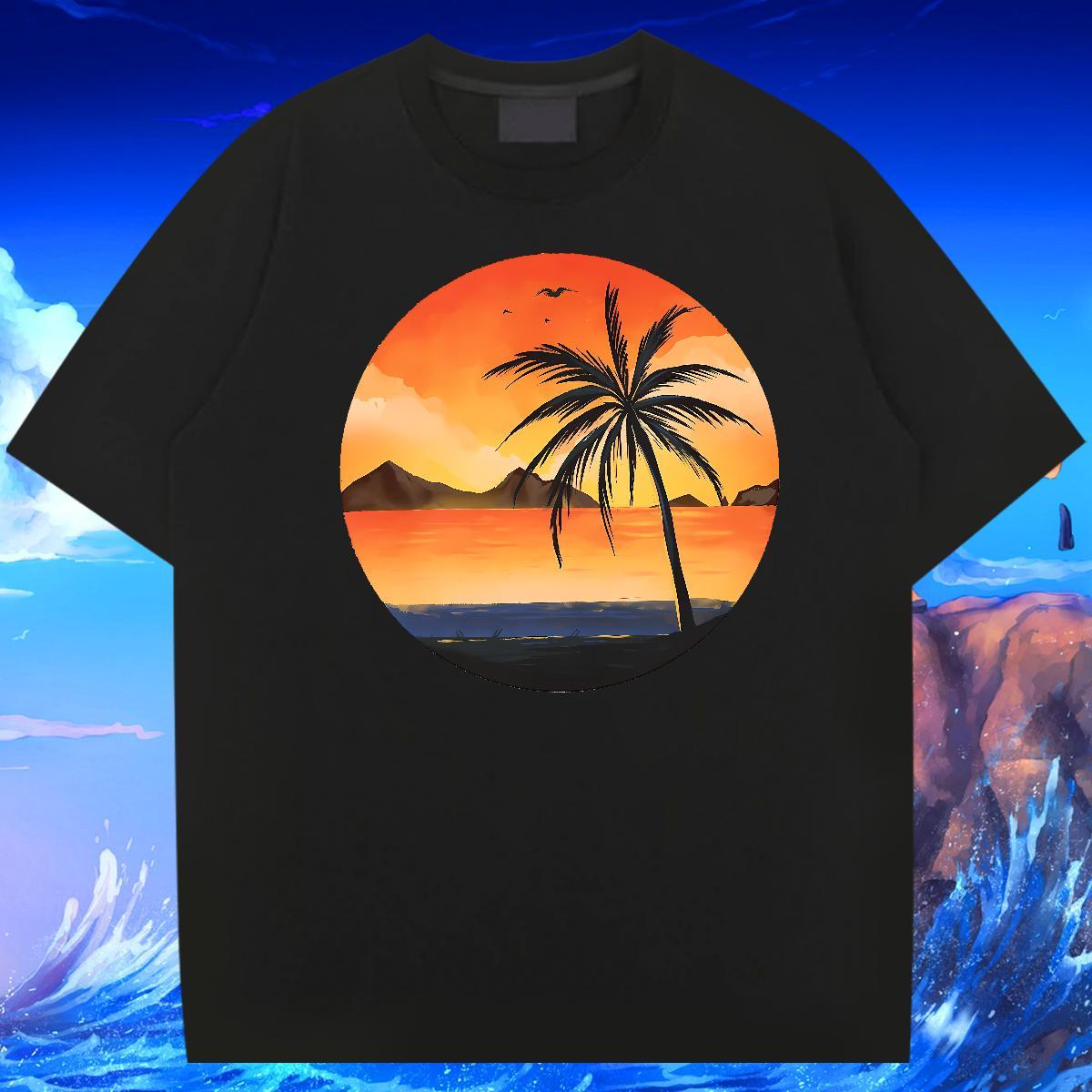 Loose Men Tops Tees 230g Cotton Daily Wear sun Anime Breathable Short Sleeve New Arrival Men T Shirts Tshirts