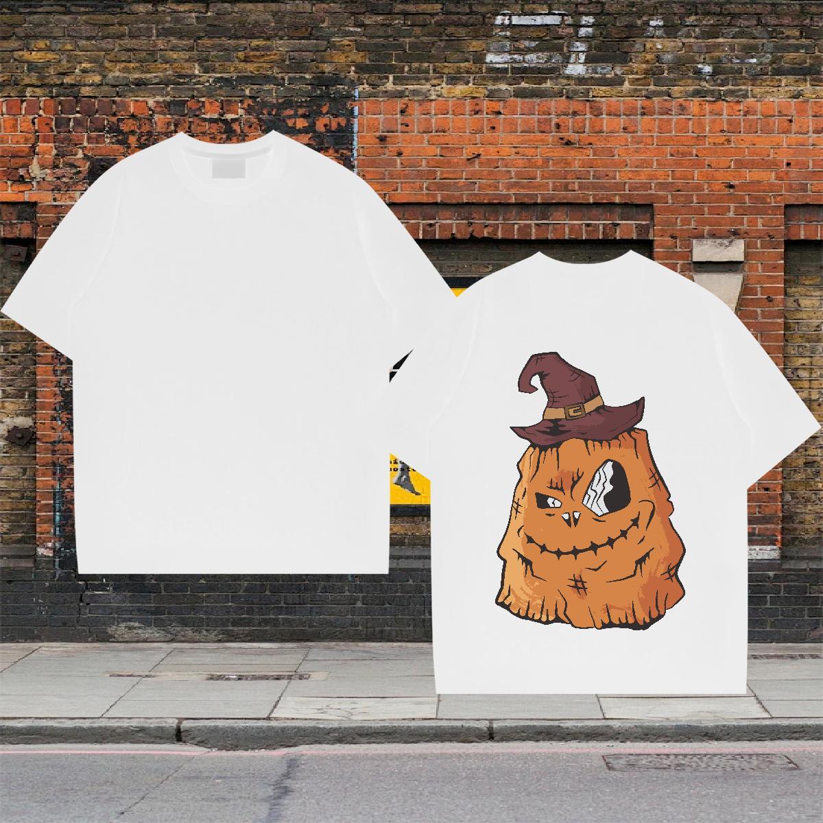 Classic Casual T shirt 100% Cotton 230g Halloween Sport Tees Shirts Short Sleeve O-Neck Free Shipping Men Tees DIY Anime