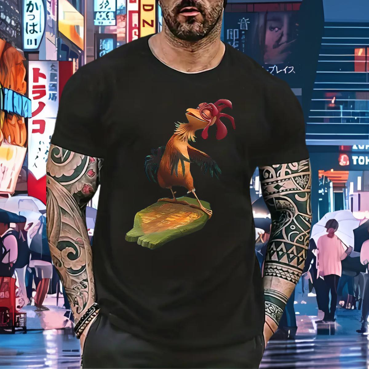 Custom T shirt 230g 100% Cotton chicken Sports Casual Tops Shirt Breathable Crew Neck Wholesale Mens Tshirts Skull