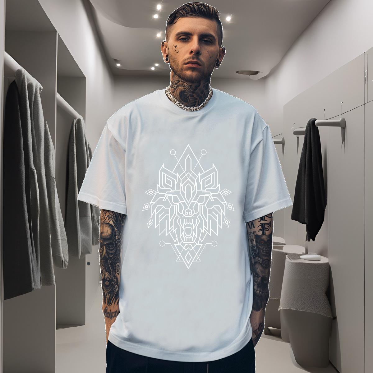 T-Shirts 230g Pure Cotton handpainted High Street Hip Hop Breathable Crew Neck Custom Anime Men Tops Tees Fashion Soft Top Tees