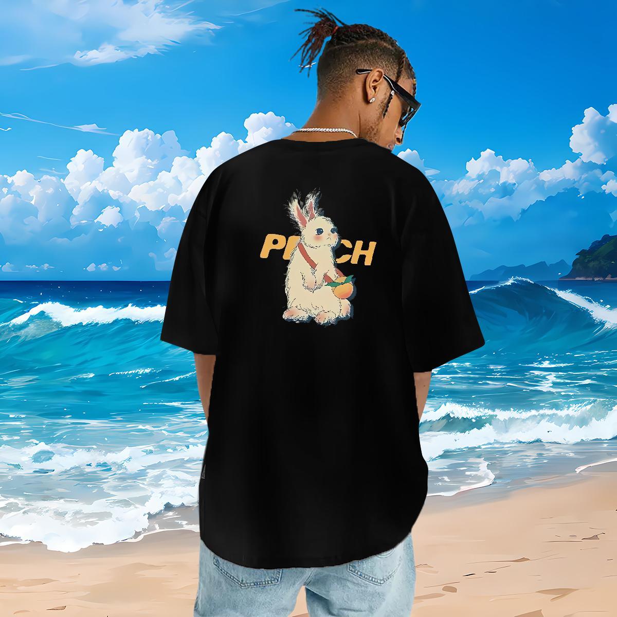 New Arrival T-Shirts 230g Pure Cotton rabbit Hip Hop Tops Tees Crew Neck Breathable Brand Couples T Shirts Graphic