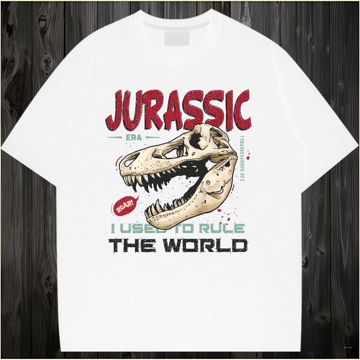 Fashion New T Shirts Men 230g 100% Cotton dinosaur Outdoor Tops Shirt Breathable Crew Neck Free Shipping Tshirt for Man Woman Custom Printed