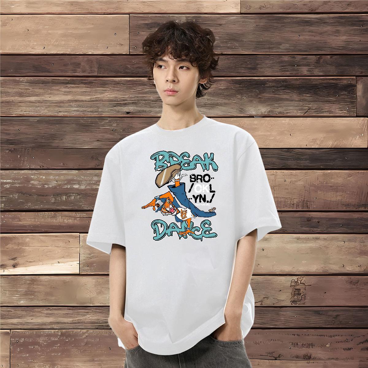 2024 DIY T-Shirts for Men 230g Pure Cotton Hip Hop Tops Tees O-Neck Short Sleeve Wholesale Mens Tshirts Anime