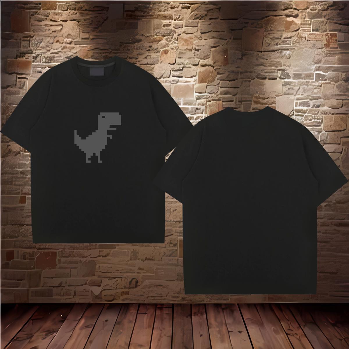 Casual New T shirt 230g 100% Cotton dinosaur Sport Tees Breathable Short Sleeve TOP Quality Mens Tshirts Custom Big Size