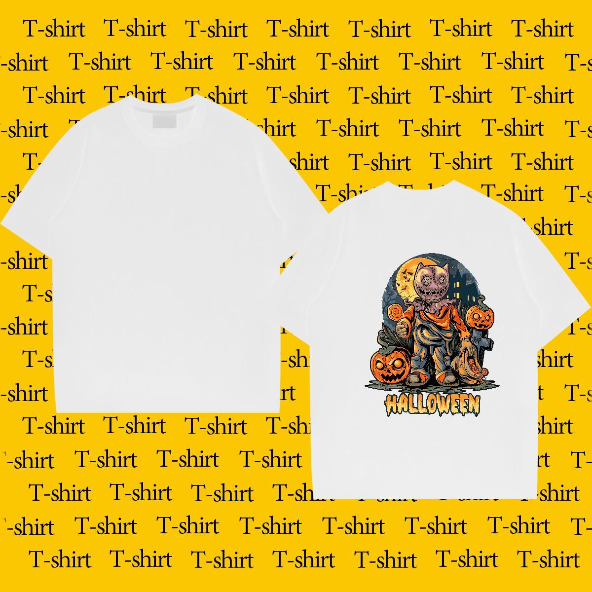 Custom T Shirt For Man 230g Cotton pumpkin Summer Casual Tees Shirts Breathable Soft Free Shipping Men Clothes T-Shirt Cartoon Printing L-4XL