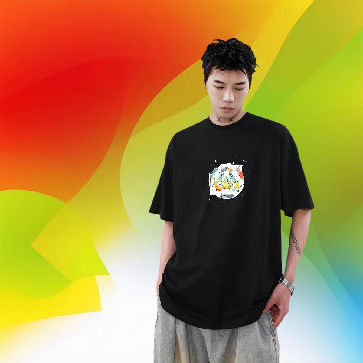 Wholesale Mens Tshirts 230g Pure Cotton Hip Hop math Asian Size Short Sleeve Soft Fashion Designer T Shirts Men Wear