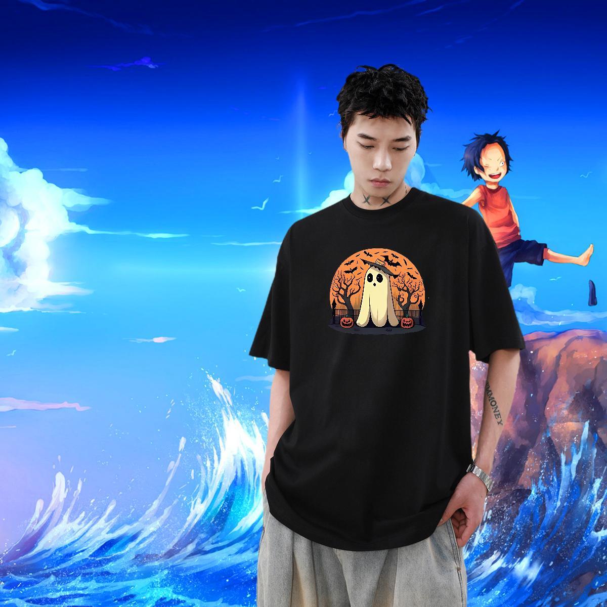 New Arrival T-Shirts for Men 230g 100% Cotton halloween Street Wear Tops Tees O Neck Short Sleeves Cool Design Couples T Shirts DIY Printed