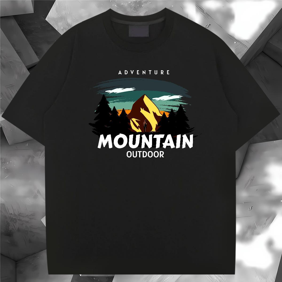Classic T-Shirts for Men 230g Cotton tree Street Wear Polos Short Sleeve Soft TOP Quality Men Tops Tees Black Oversized