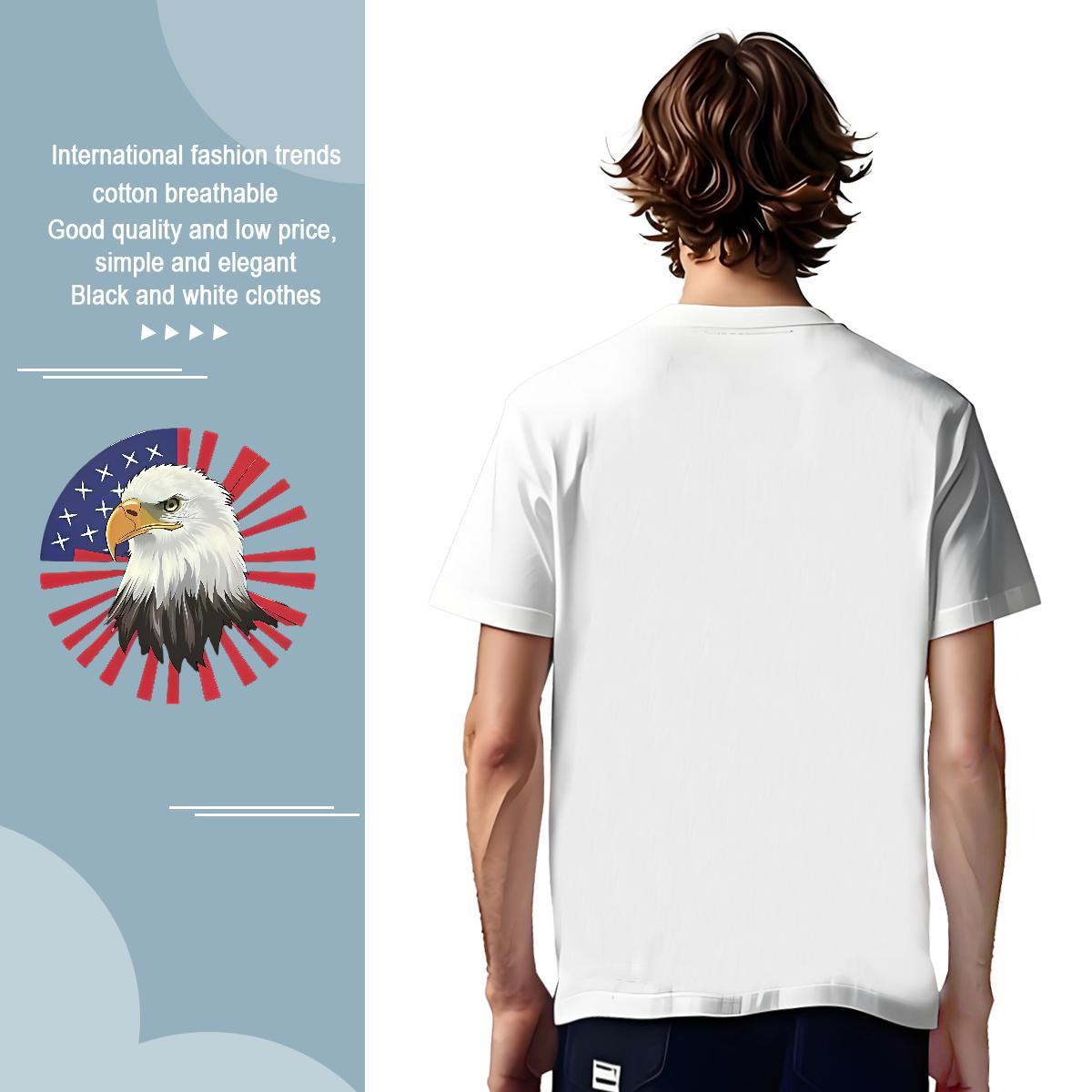 T Shirt For Man 230g Pure Cotton eagle Street Breathable Short Sleeve Asian Size Men Tops Tees New Designer Cool Tshirts