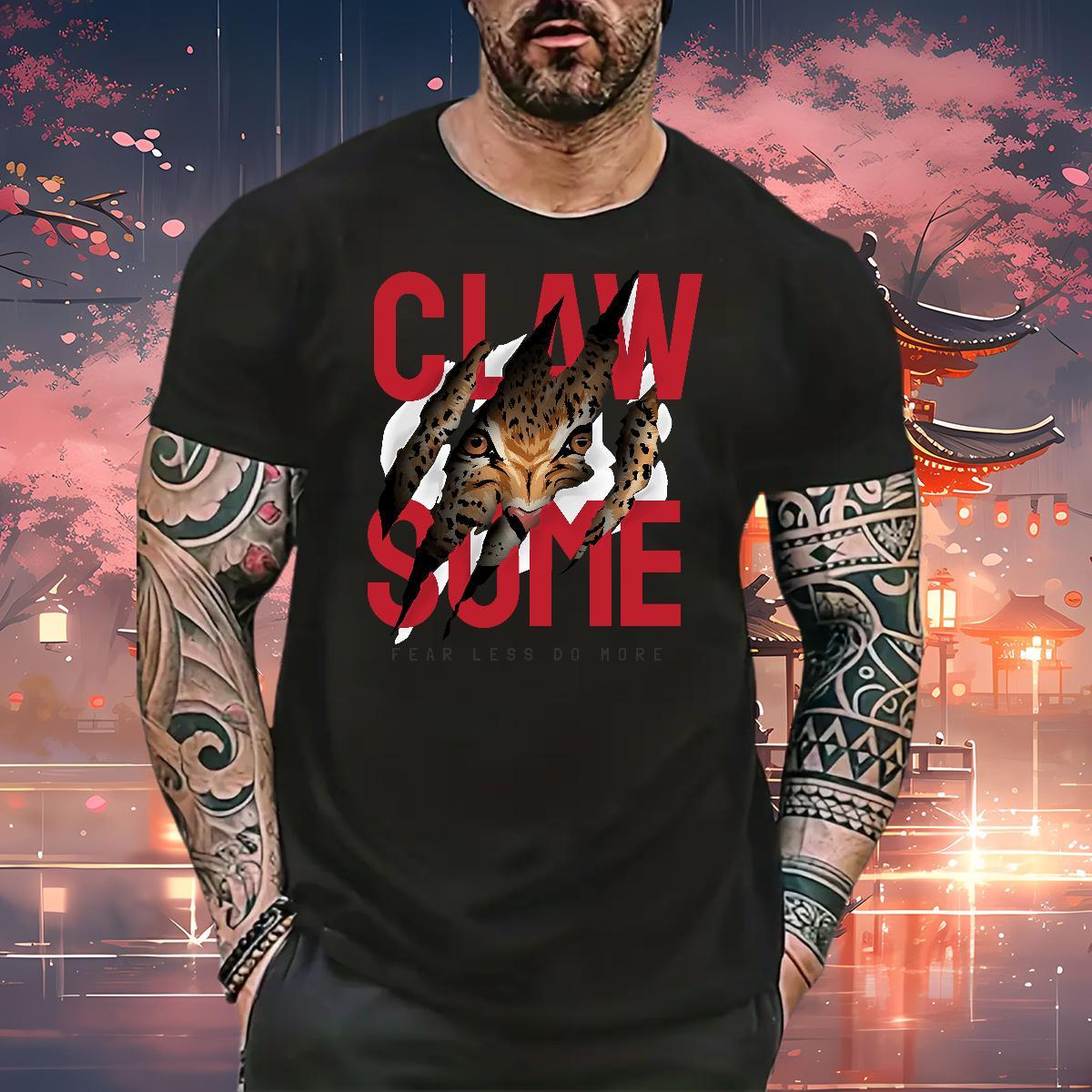 New Mens T Shirts 230g Pure Cotton Outdoor Tees Shirts Breathable Crew Neck Comfortable Men Clothes T-Shirt Floral Print