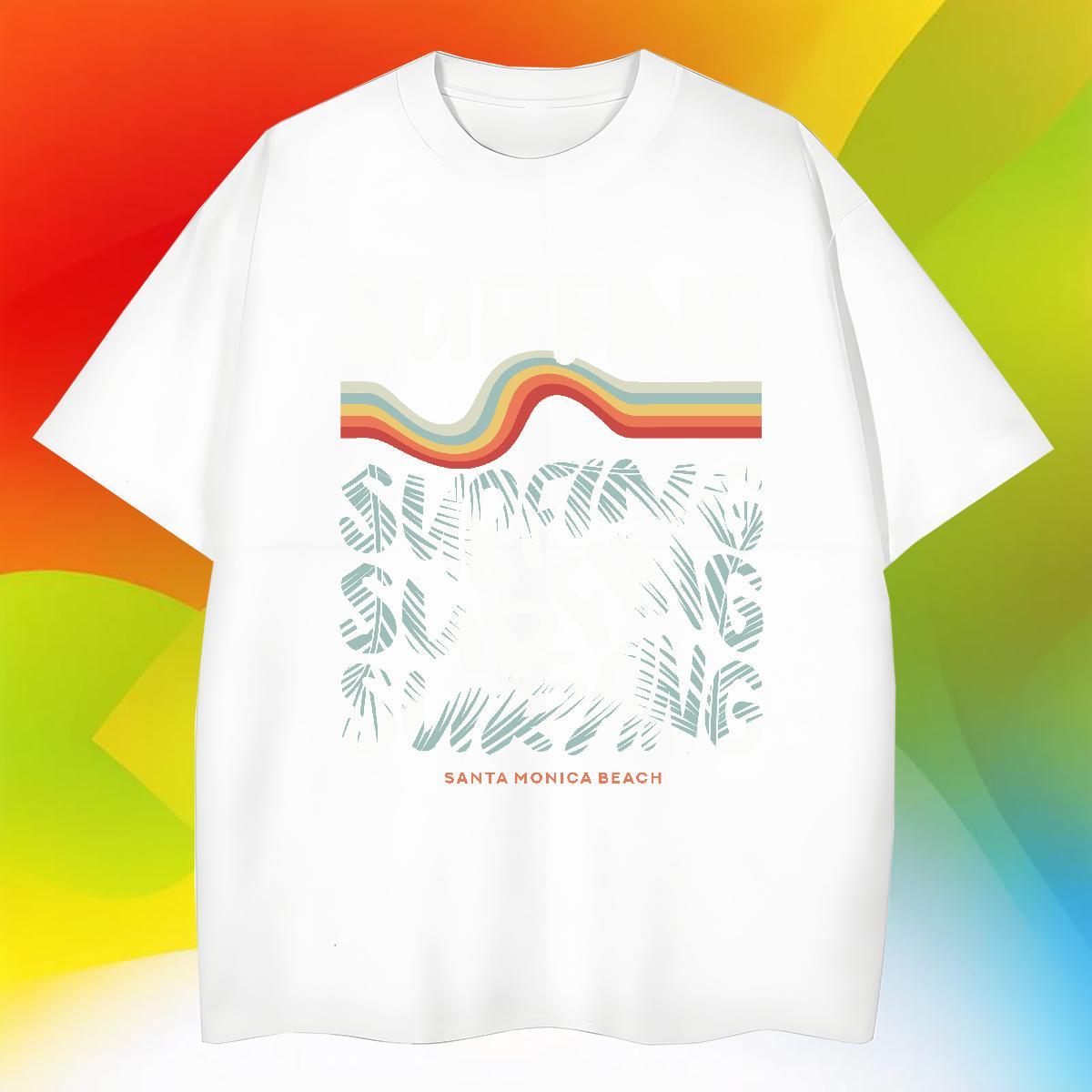 Popular Men Tshirts 230g 100% Cotton Casual Beach letter Plus Size Custom Crew Neck Fashion Designer T Shirts Men Wear