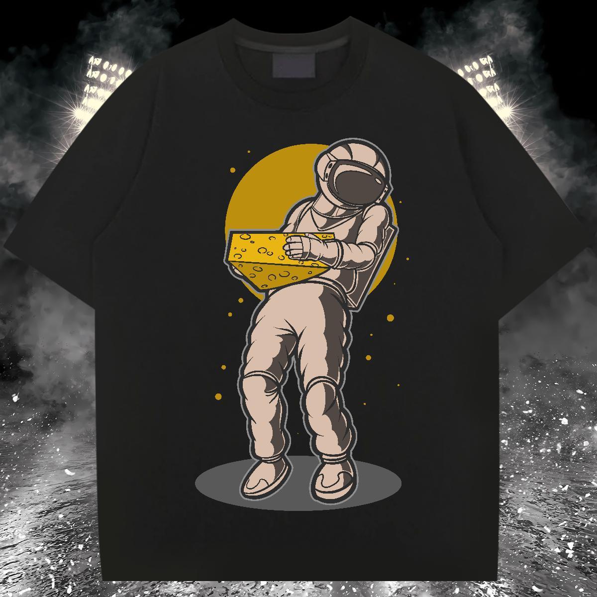 T shirt 100% Cotton 230g universe Anime Printing Street Crew Neck Breathable Skull Men Tees Fashion Design Comfortable Wear