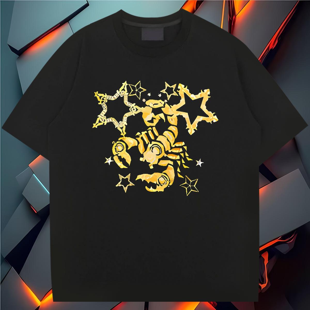 T-Shirts 100% Cotton 230g scorpion Sports Casual Breathable Crew Neck Black White Mens Tshirts Factory Direct Comfortable Polos