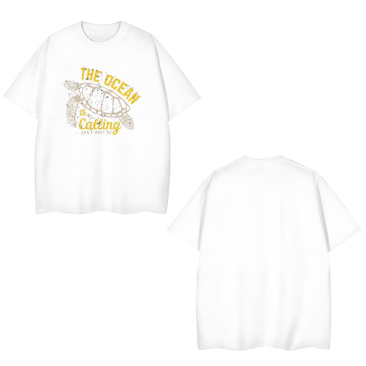 Cool Men Tees 230g Cotton T Shirts Men Street O Neck Short Sleeves Floral Print 2024 DIY Tee Shirt