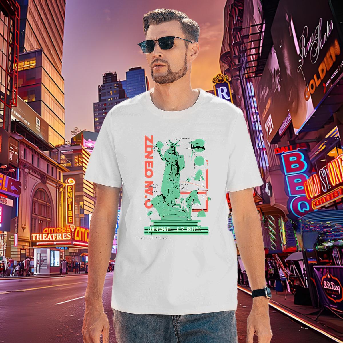 Unisex Tshirt for Man Woman 230g Pure Cotton the Statue of Liberty T shirt Outdoor Crew Neck Customized Classic Casual Tees