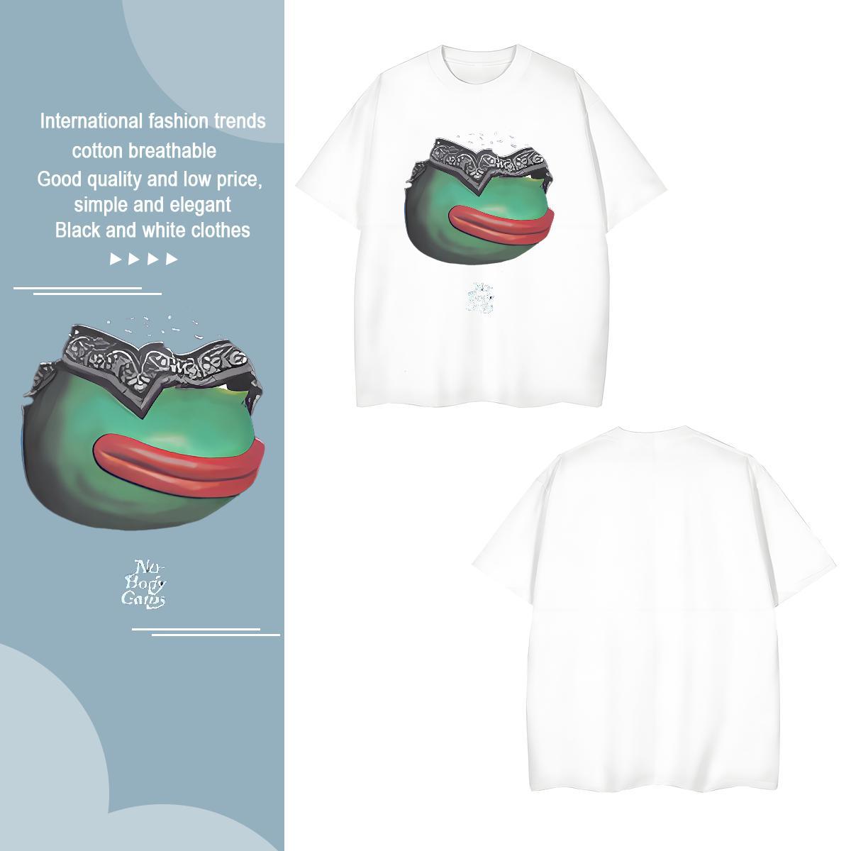 T-Shirts 230g Cotton Frog Beach Breathable Soft Custom Print Oversized Mens Tshirts Casual New Classic Polos