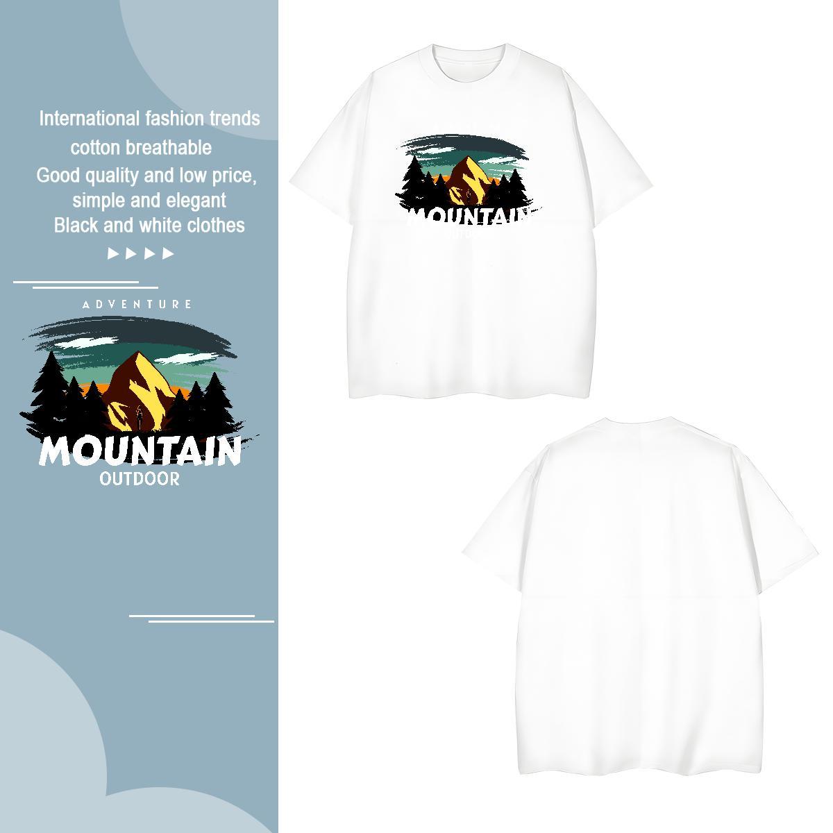 Mens T Shirts 230g Pure Cotton tree Street wear Hip Hop Breathable Crew Neck DIY Printed Tshirt for Man Woman Free Shipping Soft Tops Shirt