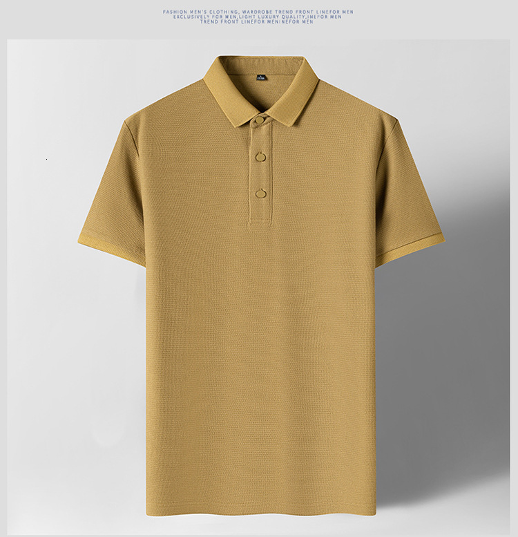 Jacquard POLO shirt short sleeved T-shirt 2023 summer trendy brand solid color lapel breathable mesh men's top