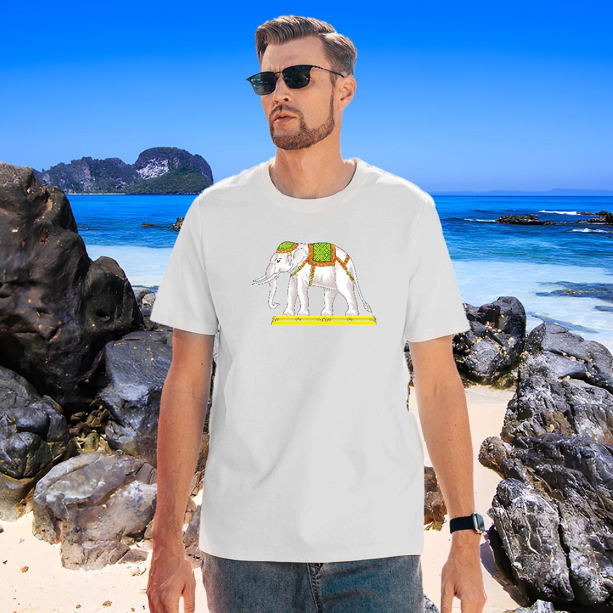 Loose Tshirt for Man Woman 100% Cotton 230g elephant T-Shirts for Men Street Wear Breathable Short Sleeve Asian Size Fashion Designer Tops Shirt