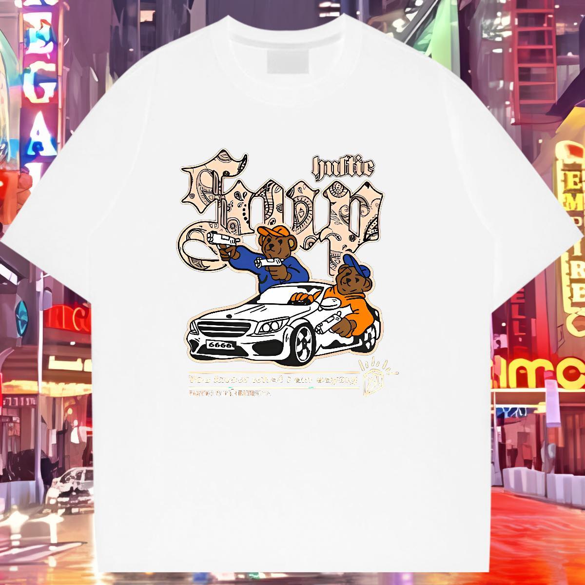 Lady Womens T Shirts Breathable Soft Women Tees Custom Printing bear Spring Summer 230g Cotton Classic Tops