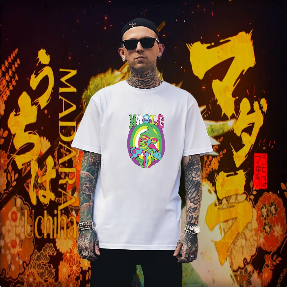 Mens T Shirts 230g Pure Cotton mushroom Casual Daily Wear Short Sleeve O-Neck DIY Printed Tshirts Fashion New Designer Clothes