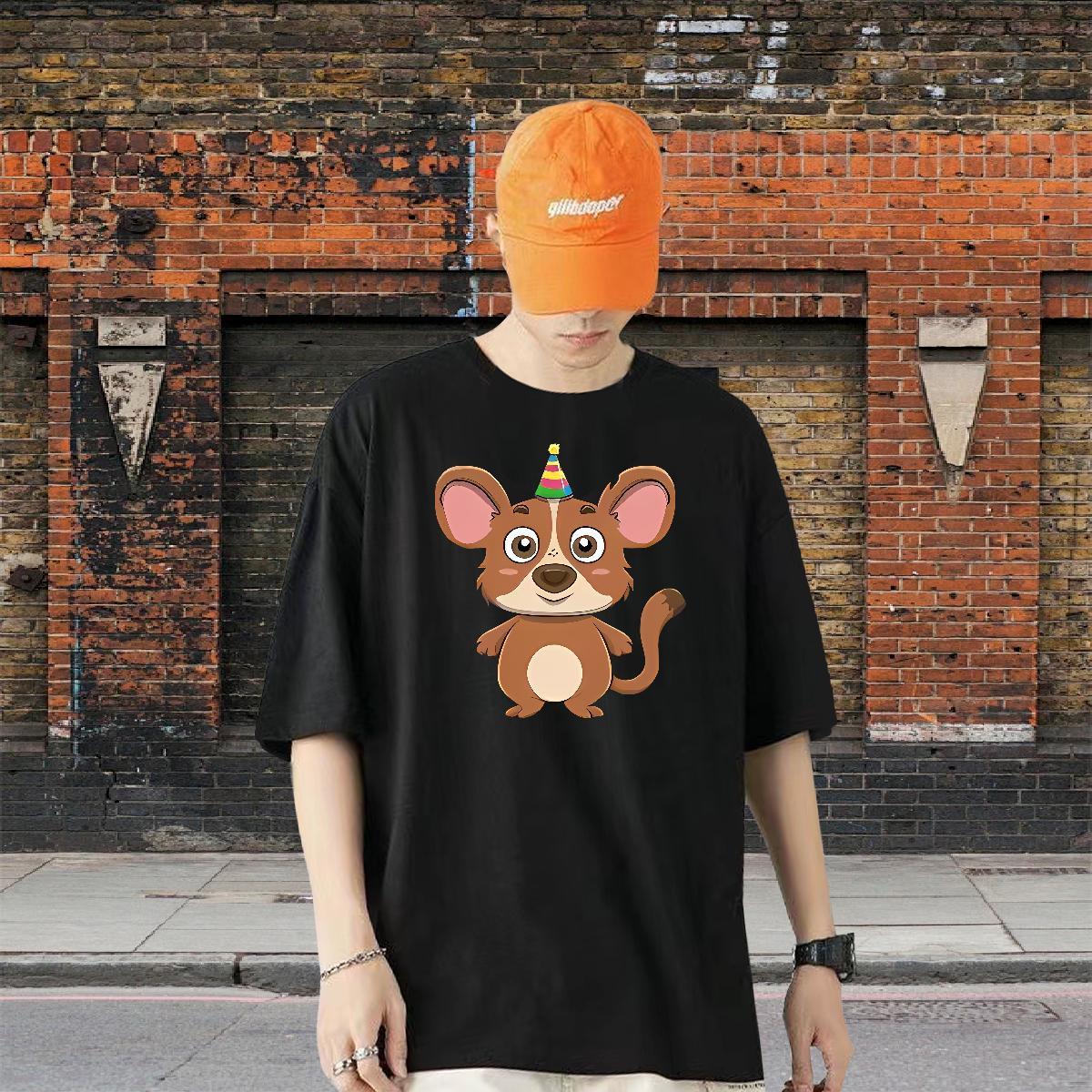 2024 New Men T Shirts 230g Cotton mouse Street Casual Clothings Short Sleeve O-Neck TOP Quality Couples T Shirts DIY Printed