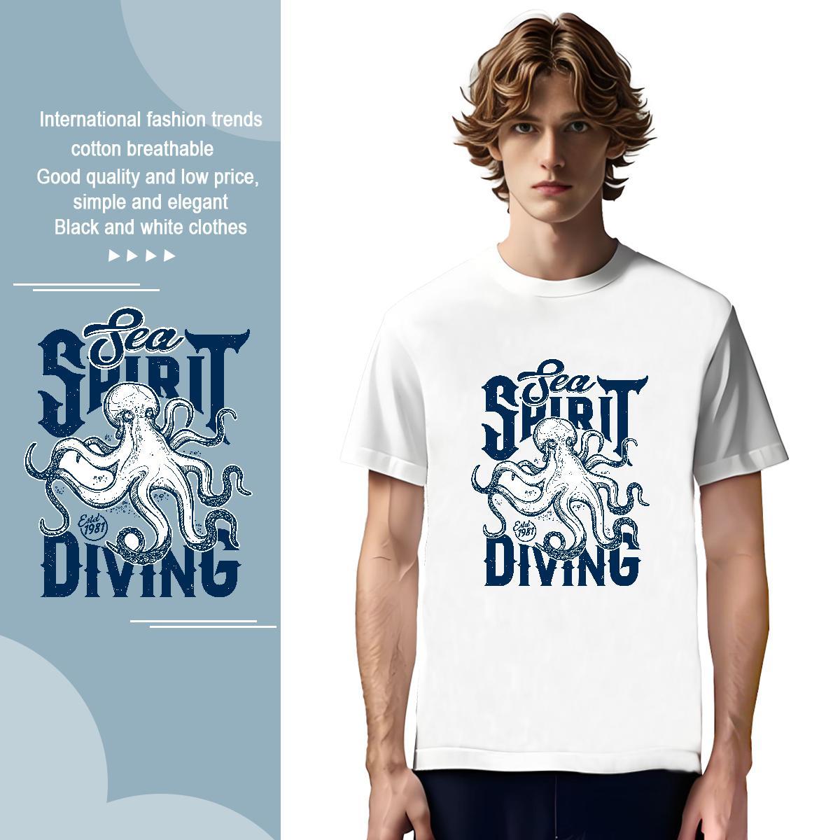 Classic Tshirts 230g Pure Cotton Man T Shirts Daily Wear Crew Neck Breathable Custom Printed Fashion Casual Tees Shirts