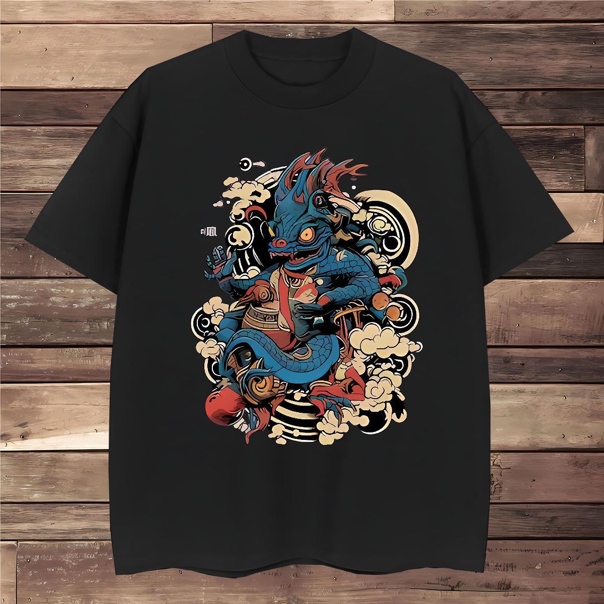 T-Shirts 230g Pure Cotton Street Crew Neck Floral Print Men Tops Tees Brand Free Shipping Clothes