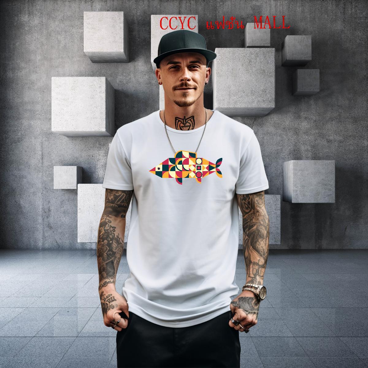 Popular Tshirt for Man Woman 100% Cotton 230g Outdoor fish DIY Printed Breathable Short Sleeve Fashion New T shirt Wear