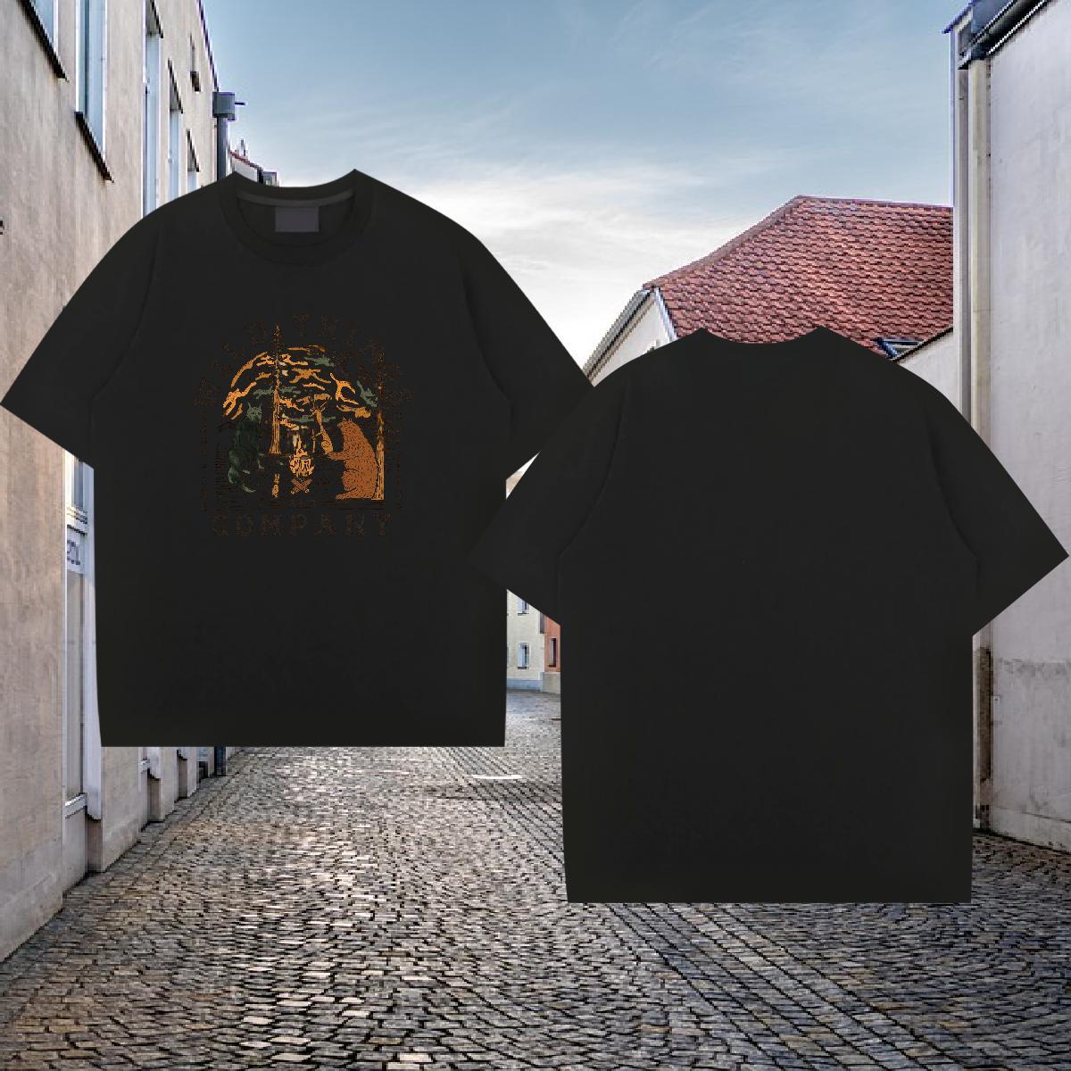 Customized Mens T Shirts 100% Cotton 230g tree Street Casual Tee Shirt Round Neck Short Sleeve Free Shipping Men Tops Tees Custom Big Size