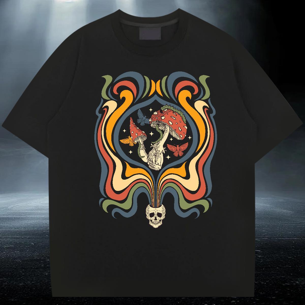 Comfortable Tshirts 100% Cotton 230g Sport mushroom Customized Breathable Short Sleeve 2024 New T Shirt For Man Clothings