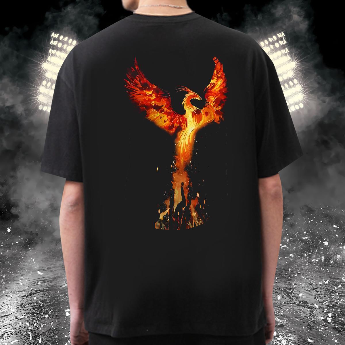 Fashion New T-Shirts for Men 230g 100% Cotton bird Street Polos Crew Neck Breathable Cool Men Tshirts Anime Print