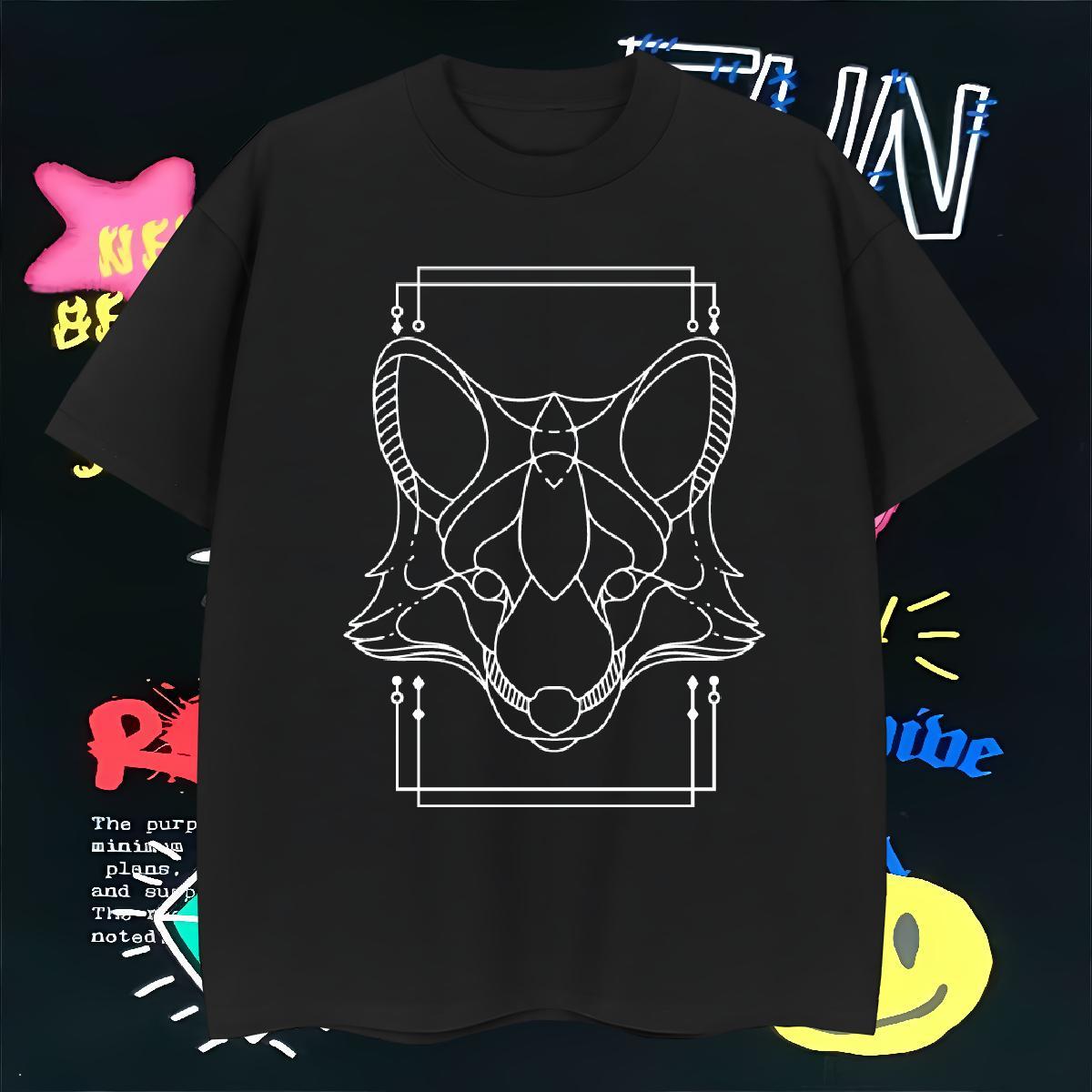 Mens T Shirts 230g Pure Cotton wolf Daily Wear O-Neck Short Sleeve Skull Mens Tshirts DIY Unisex Tees
