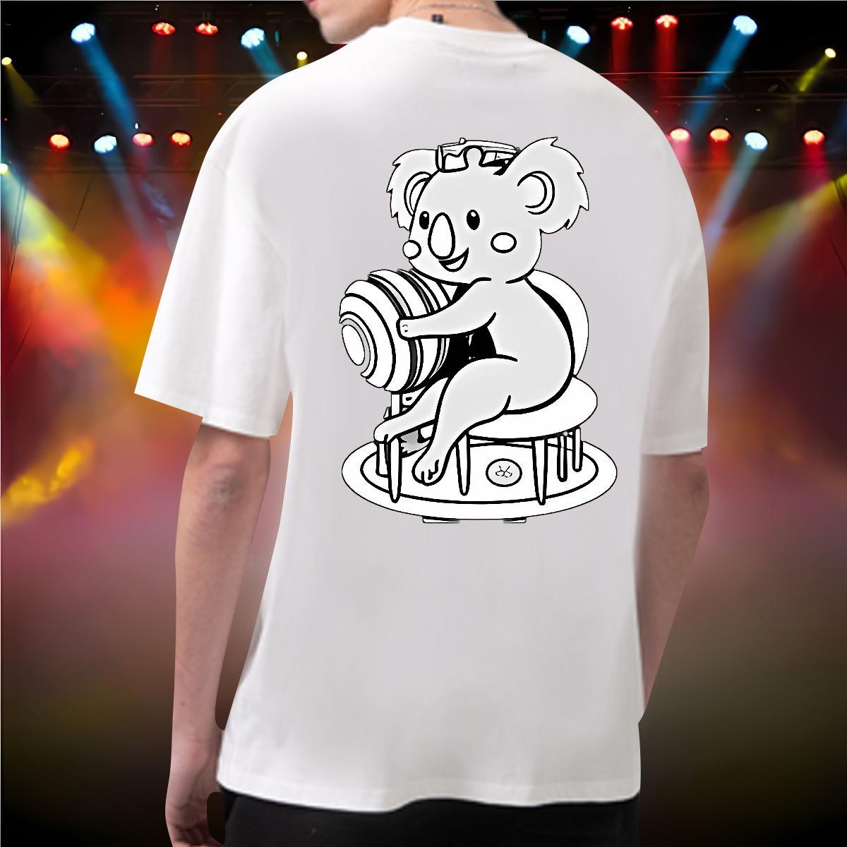 Factory Direct T-Shirts for Men 230g Cotton bear Home Outdoor Tops Tees Breathable Crew Neck Unisex Men Tees Custom Cartoon