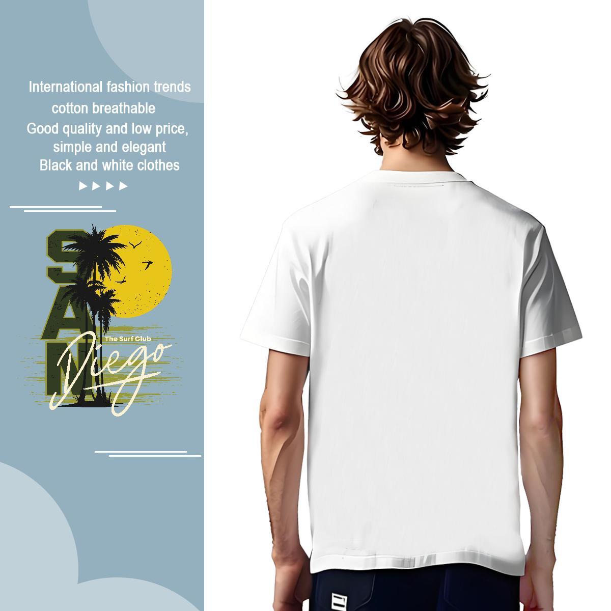 T-Shirts for Men 100% Cotton 230g sun Spring Summer Crew Neck Plus Size Cartoon Couples T Shirts 2024 Designer Comfortable Tshirts