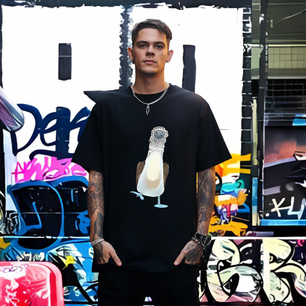Fashion Designer T-Shirts 230g Cotton bird Home Outdoor Clothes O-Neck Short Sleeve Popular Men Tops Tees Oversized