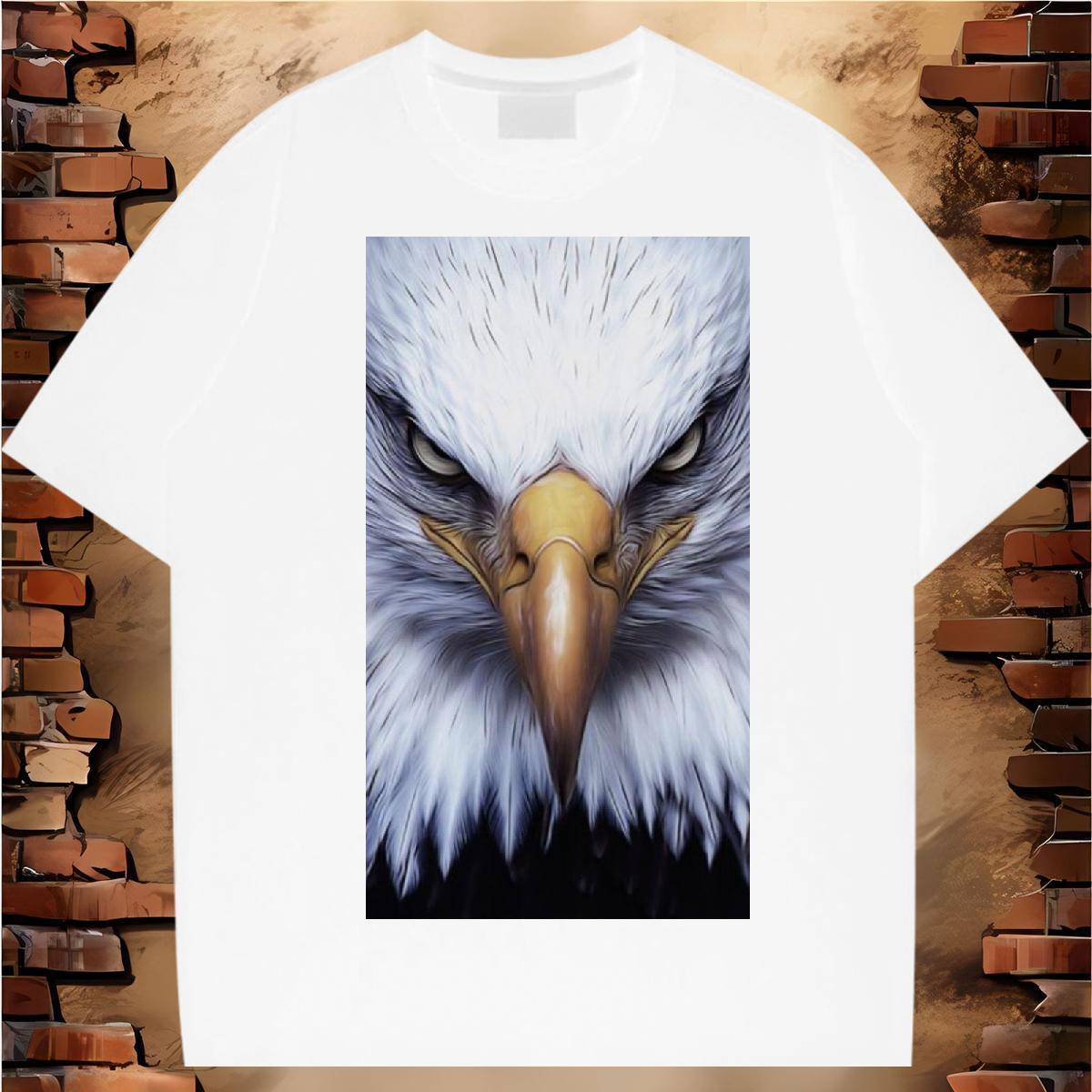 Customized Mens T Shirts 100% Cotton 230g eagle Daily Wear Tees Shirts Breathable Crew Neck Soft Mens Tshirts Custom Print Plus Size