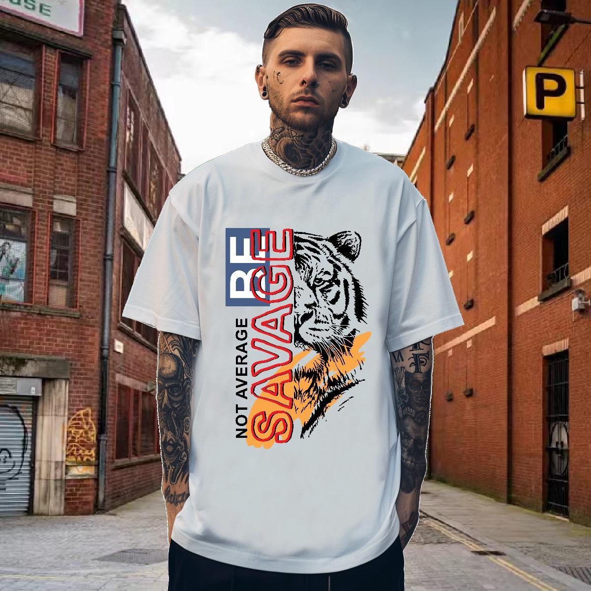 Men T Shirts 230g Pure Cotton Street Casual Breathable Crew Neck Skull Couples T Shirts Custom Loose Tees