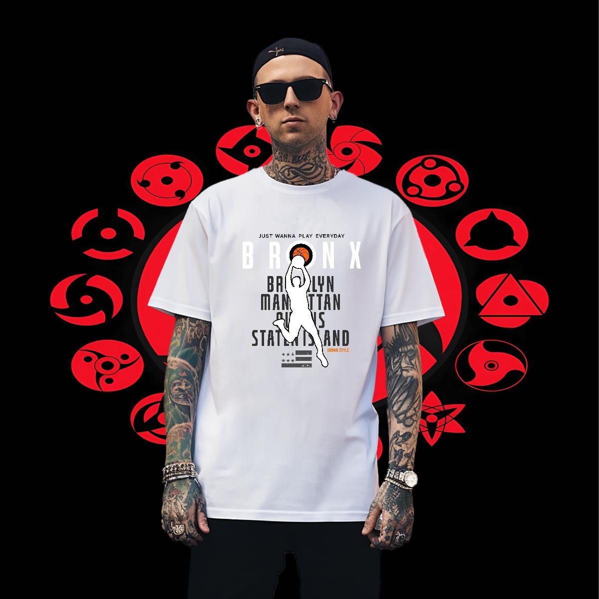 Comfortable Men Tees 230g 100% Cotton Beach basketball Oversized 4XL Crew Neck Breathable Fashion New T-Shirts Wear