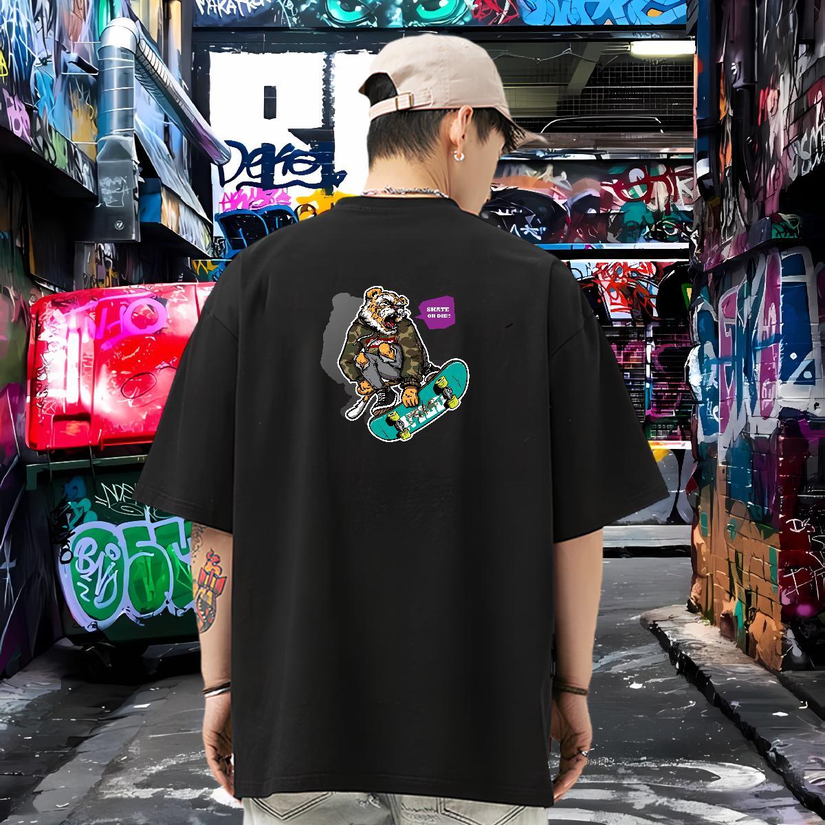 DIY Customized T Shirts Men 230g Cotton Home Outdoor Tees O Neck Short Sleeves Unisex Tshirt for Man Woman Custom Cartoon