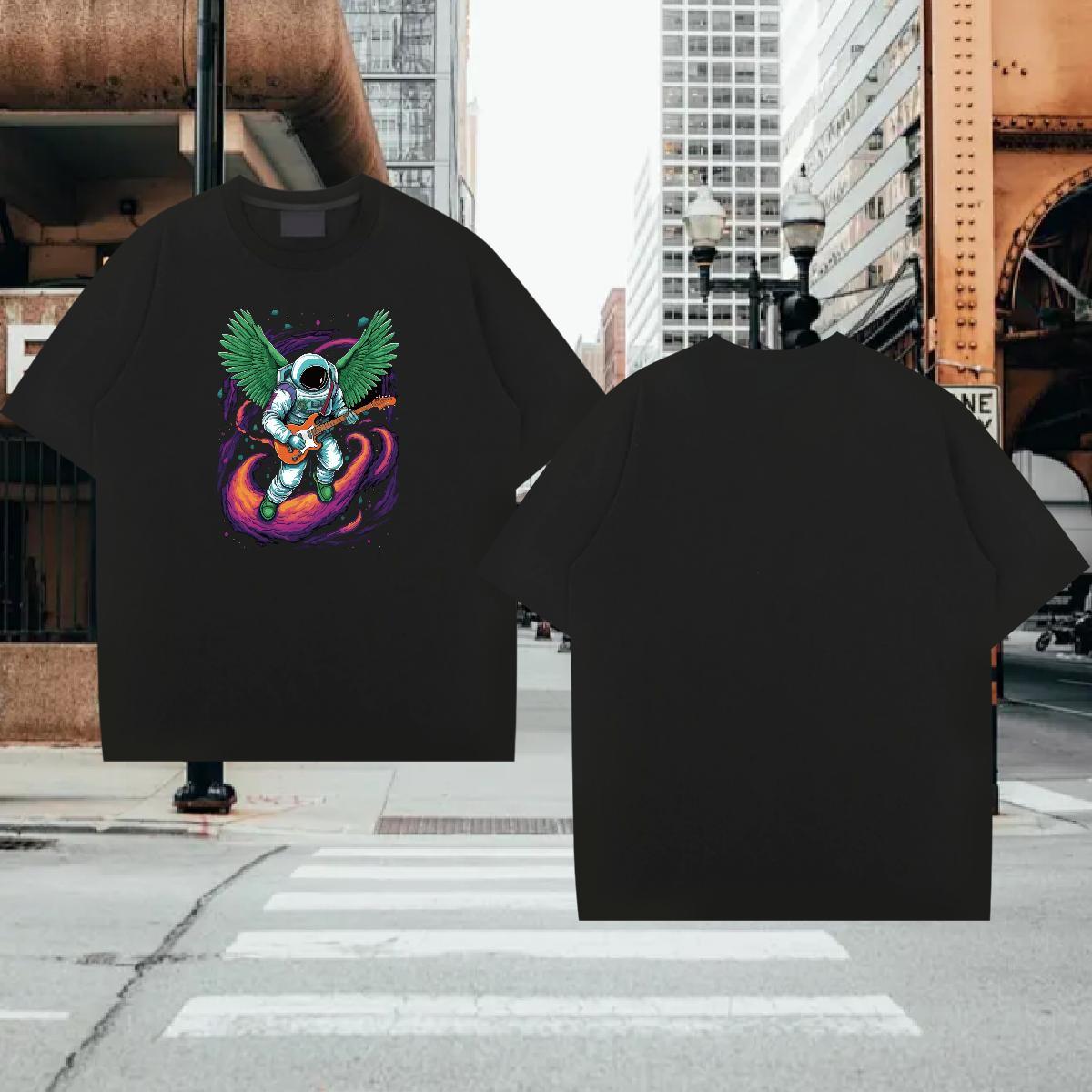 T-Shirts for Men 100% Cotton 230g universe Summer Casual Breathable Customized Tshirt for Man Woman Wholesale Classic Clothes