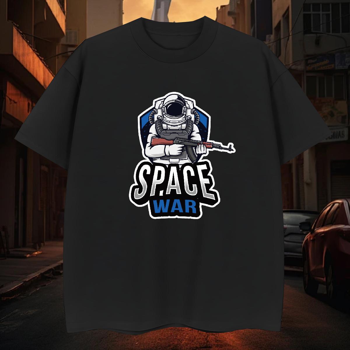 T Shirt For Man 100% Cotton 230g cosmonaut High Street Hip Hop O-Neck Short Sleeve Floral Print Mens Tshirts DIY Customized Designer Tops Shirt