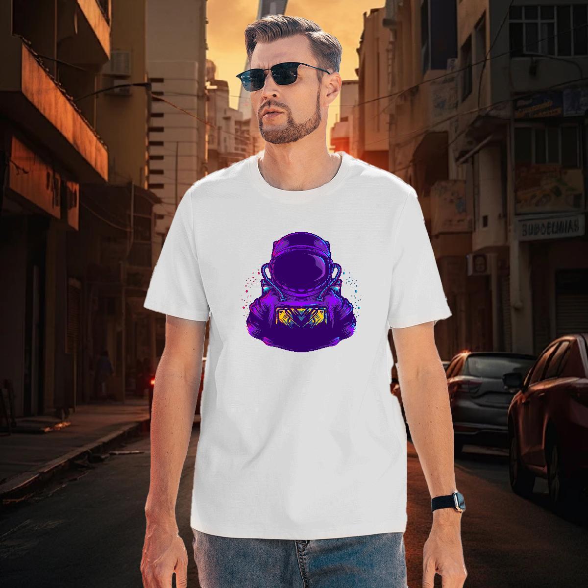 T-Shirts 230g Pure Cotton universe Street Casual Short Sleeve Soft Plus Size Custom Men Tees 2024 Comfortable Wear