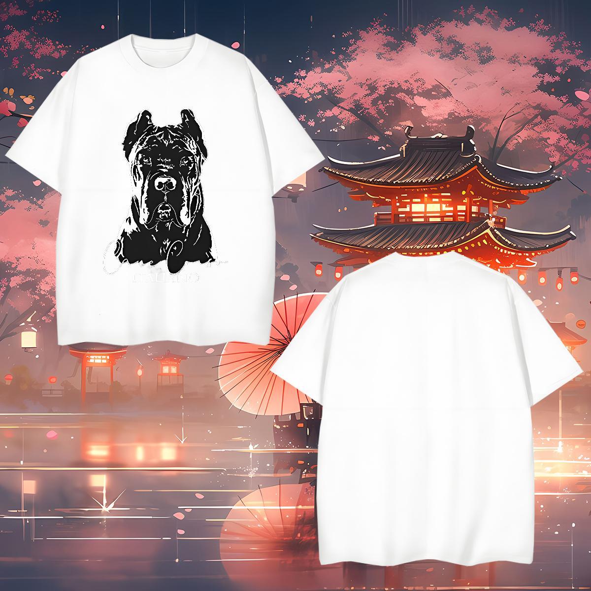 Factory Direct T shirt 230g Cotton dog Street wear Hip Hop Tees Round Neck Short Sleeve Brand Tshirts Custom Print Plus Size