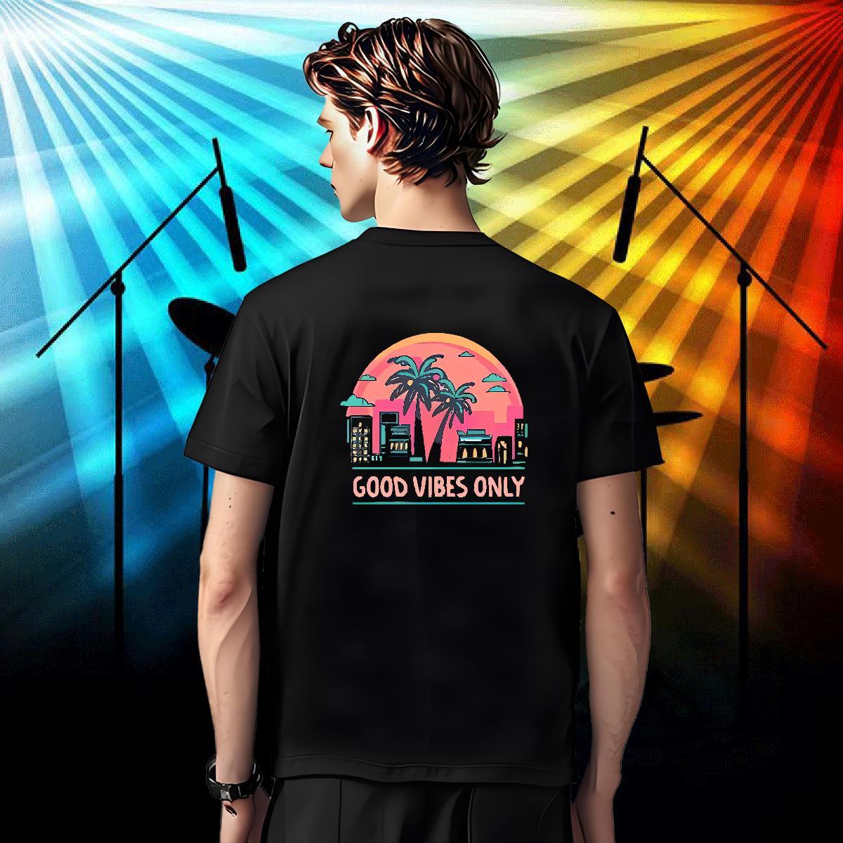 Classic Man T Shirts 230g 100% Cotton tree Beach Tee Shirt Breathable Short Sleeve Brand Men Clothes T-Shirt Custom Printing