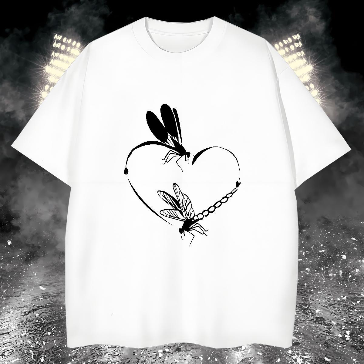 Loose Tshirt for Man Woman 100% Cotton 230g Butterfly T-Shirts Daily Wear Crew Neck Breathable Custom Print Plus Size Brand Tee Shirt